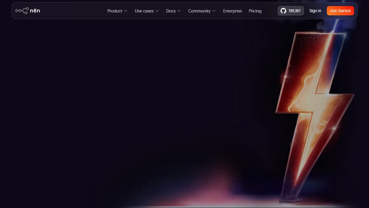 n8n homepage, automation AI tool