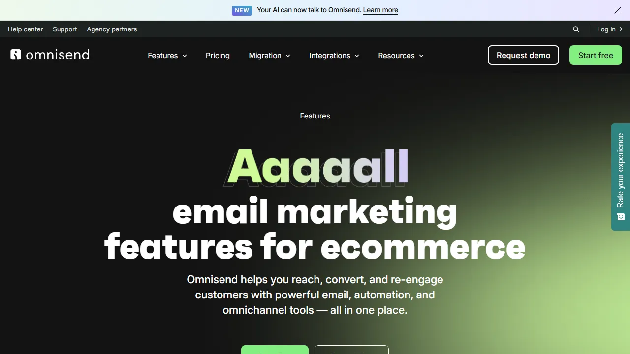 Omnisend AI features, marketing & seo AI tool