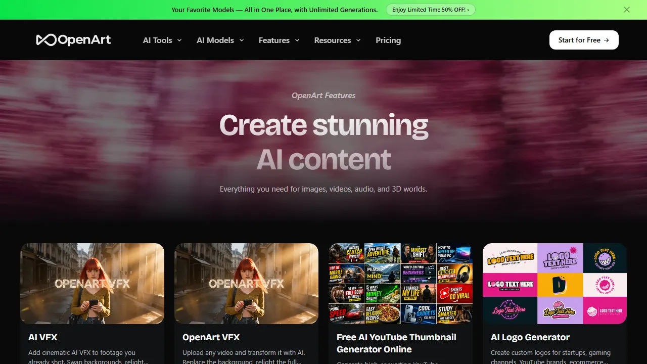 OpenArt features, image AI tool