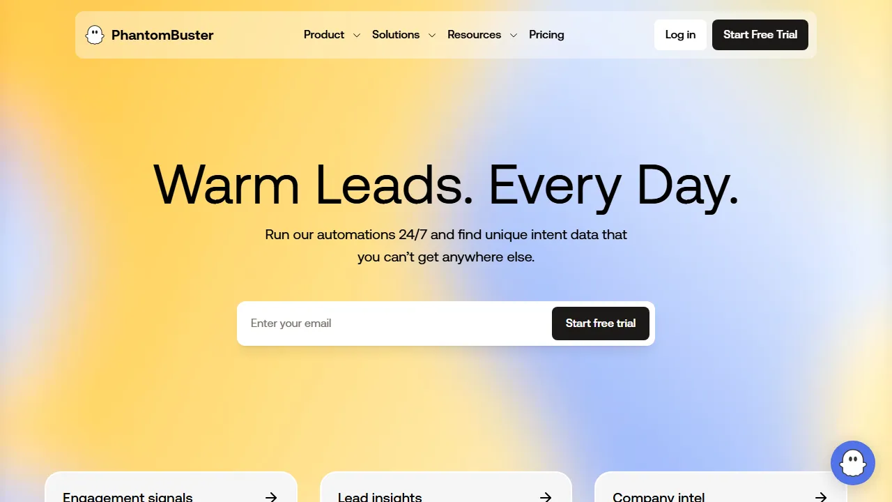 PhantomBuster homepage, marketing & seo AI tool