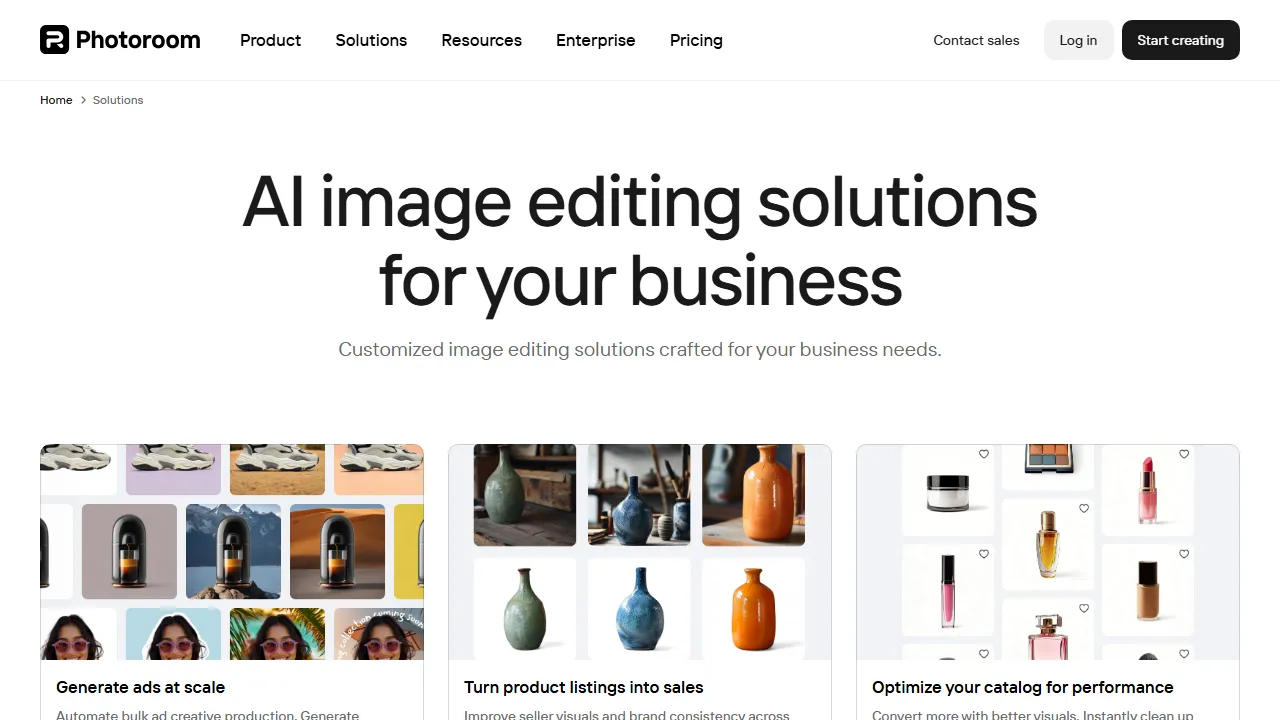 Photoroom features, image AI tool