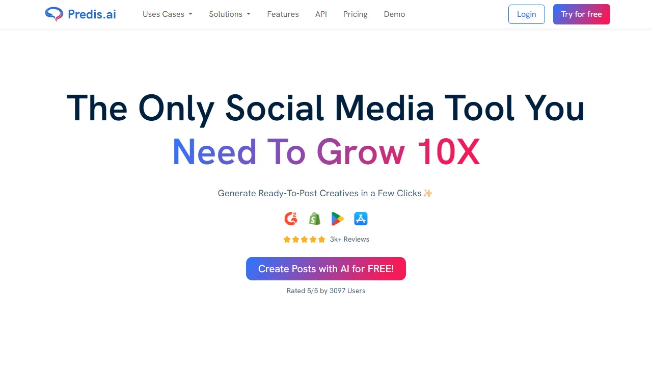 Predis features, marketing & seo AI tool