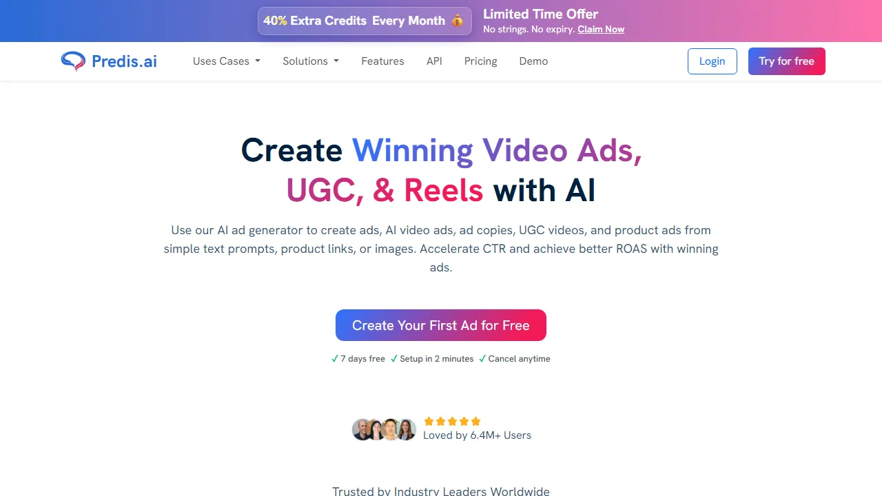 Predis homepage, marketing & seo AI tool