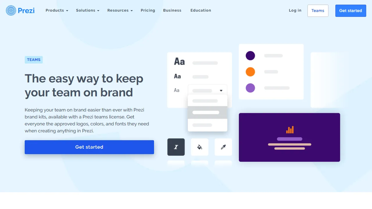 Prezi AI features, presentation AI tool