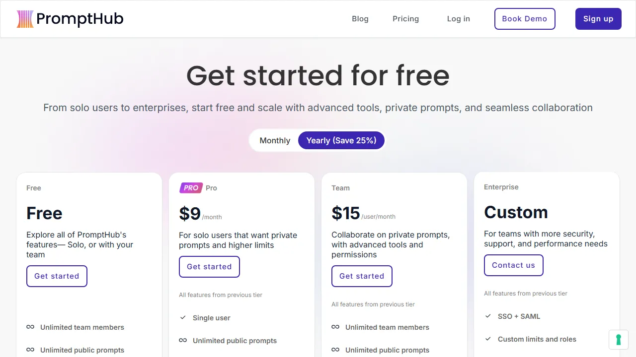 PromptHub Tarifs