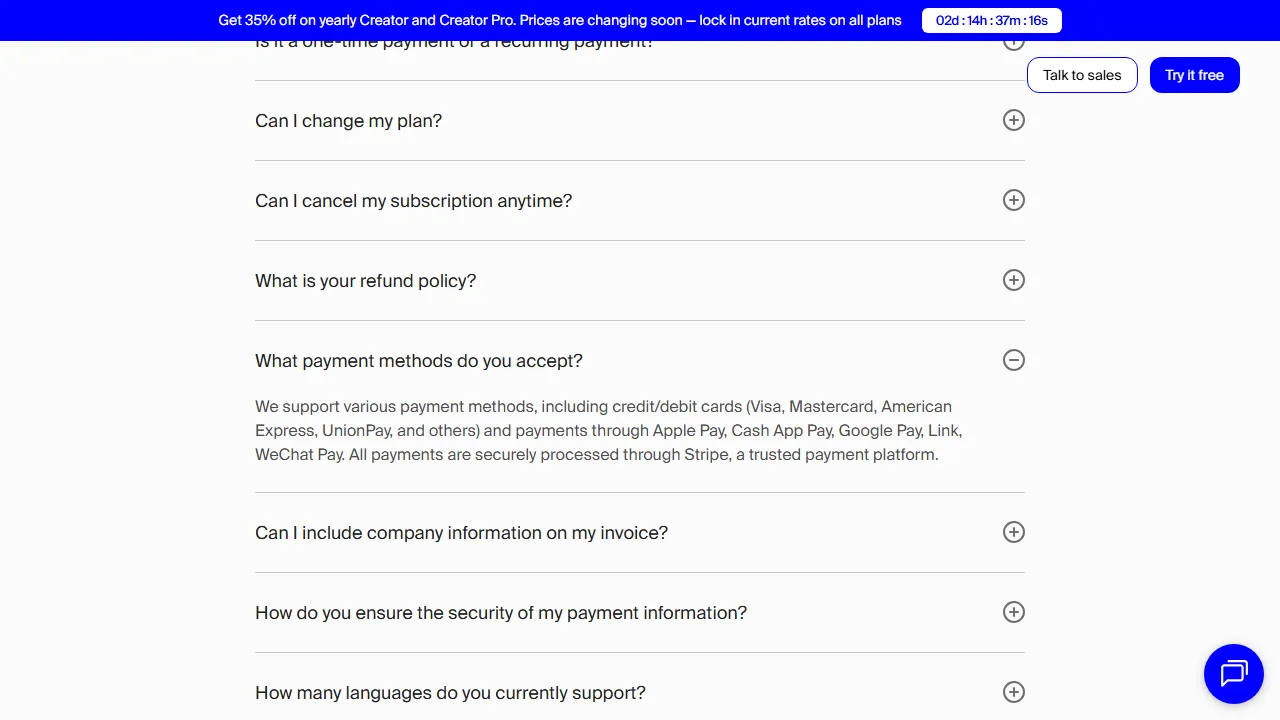 Rask pricing page: plans and rates