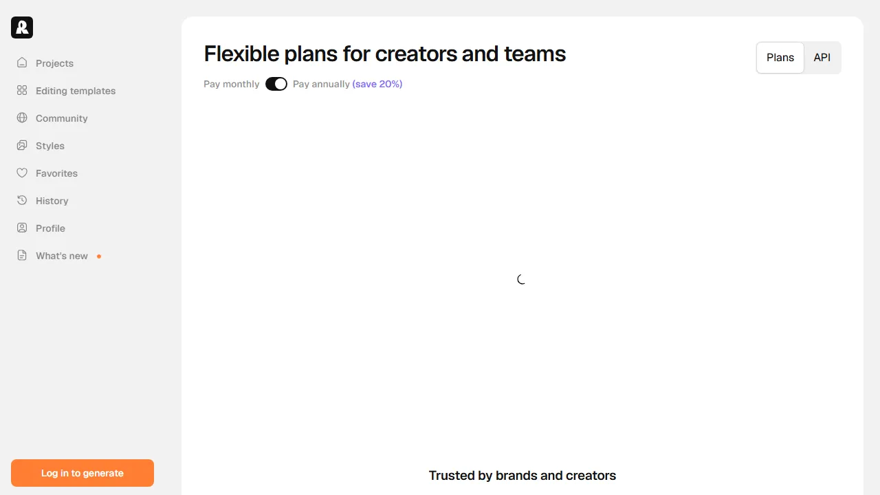 Recraft pricing page: plans and rates
