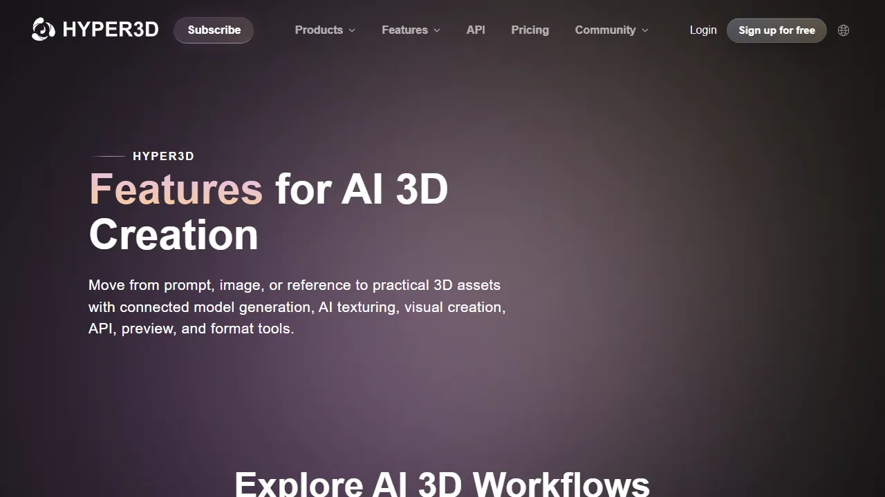 Rodin features, 3d & modeling AI tool