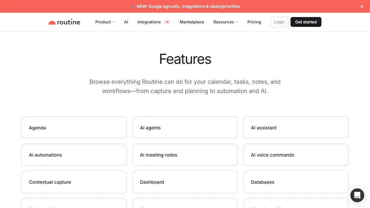 Routine features, productivity AI tool