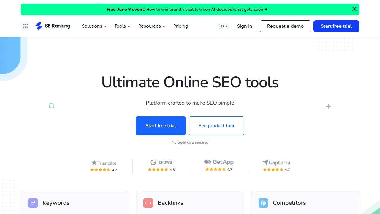 SE Ranking Content features, writing AI tool