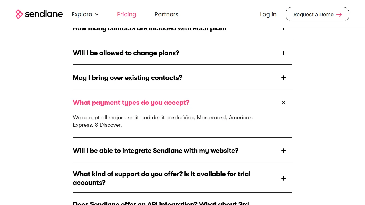 Sendlane pricing page: plans and rates