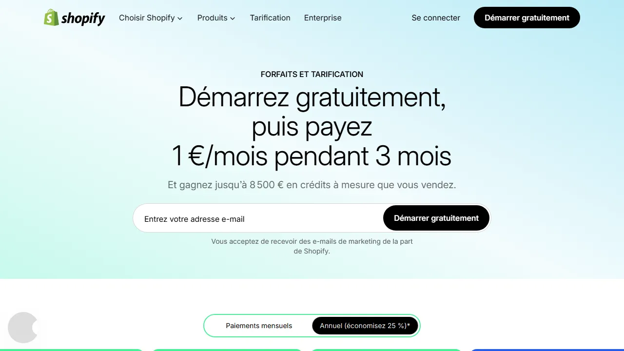 Shopify Magic pricing page: plans and rates