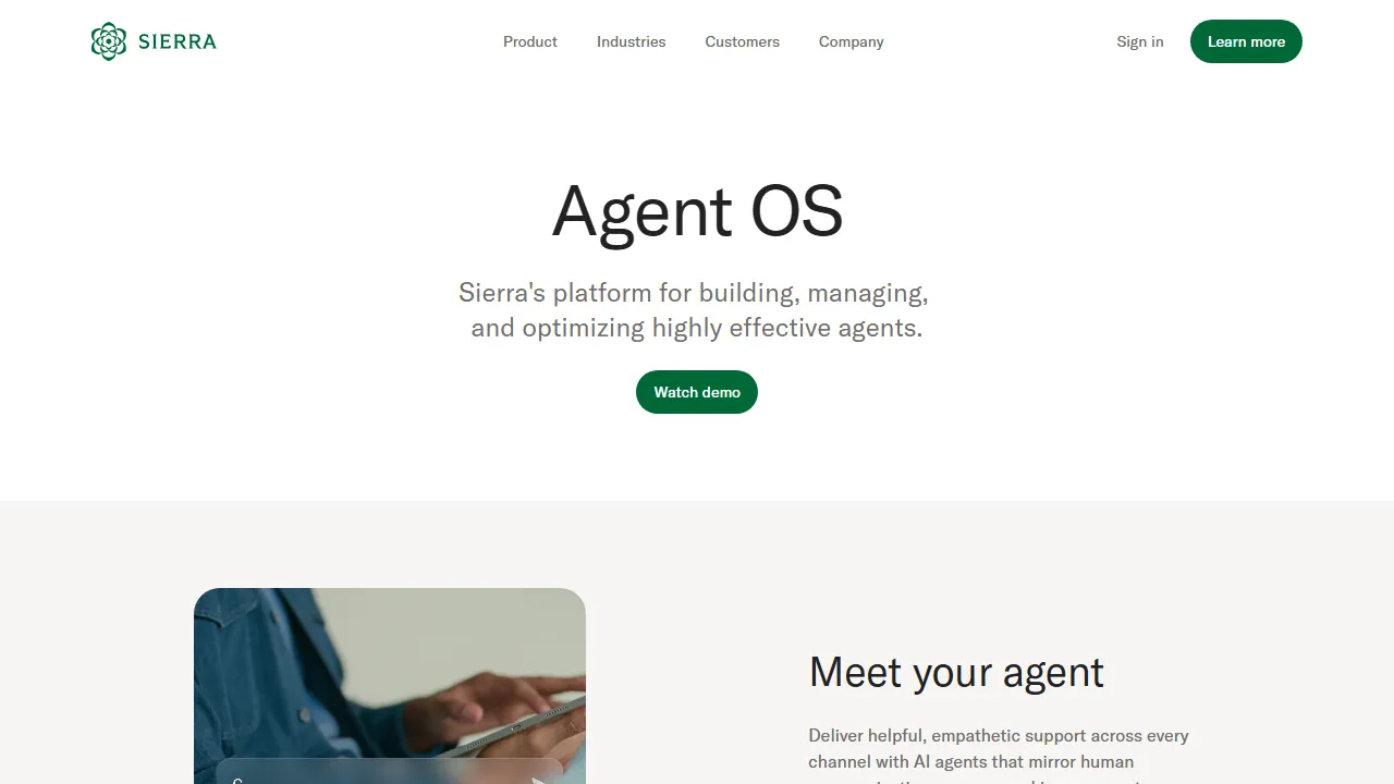 Sierra features, customer support & sales AI tool