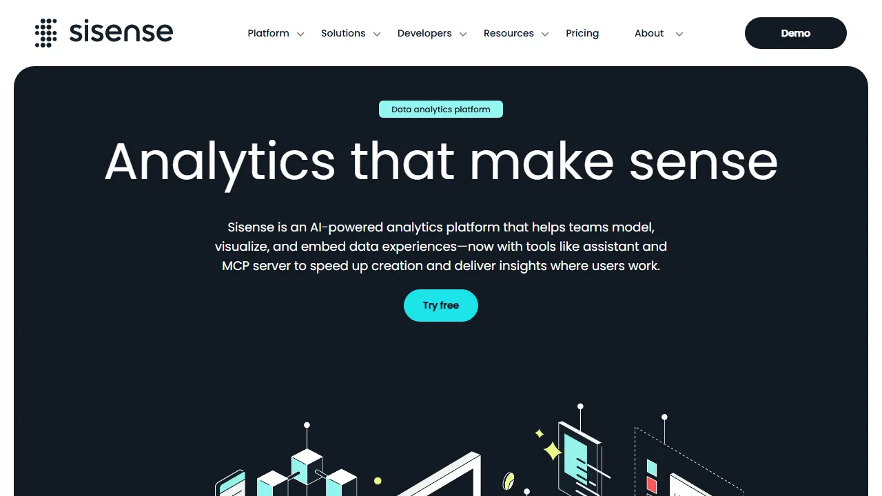 Sisense features, data & analysis AI tool