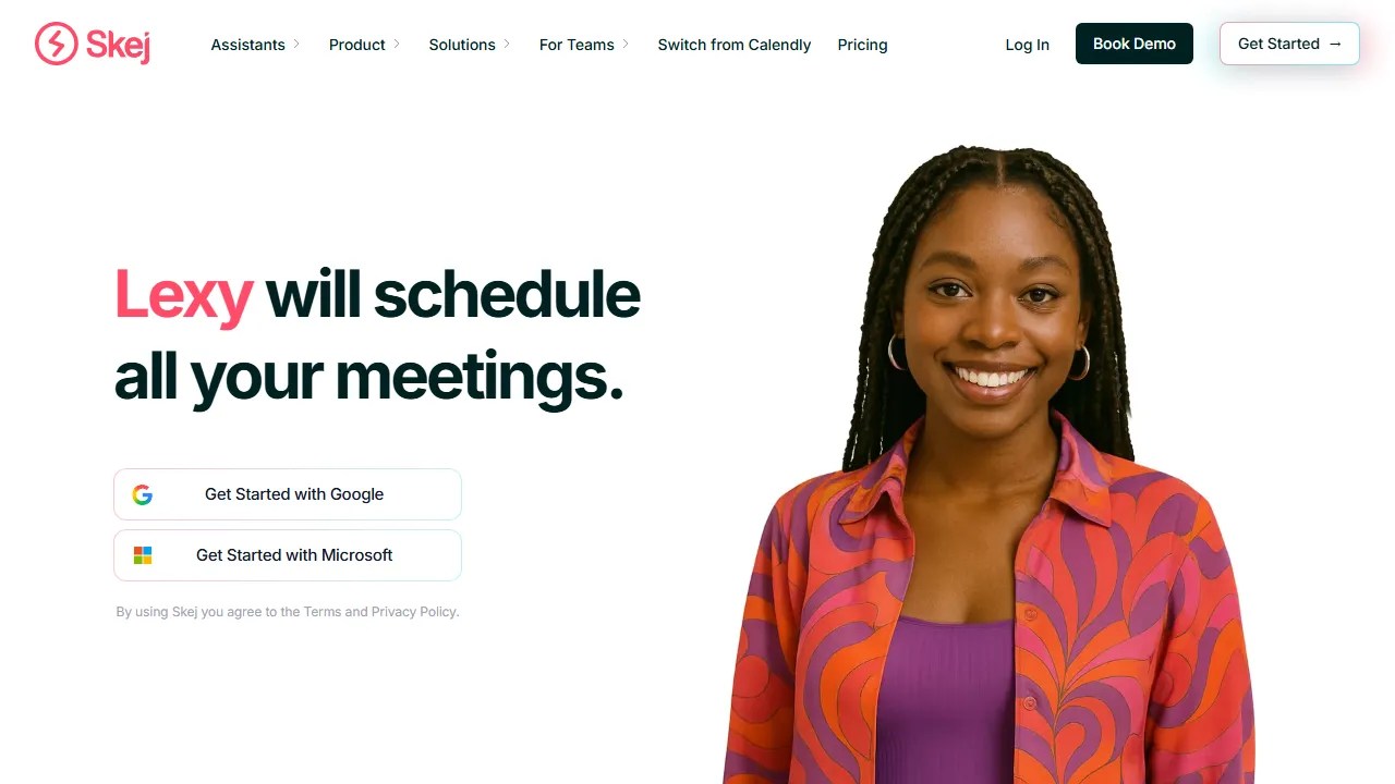 Skej homepage, productivity AI tool