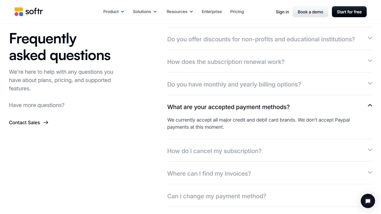 Softr pricing page: plans and rates
