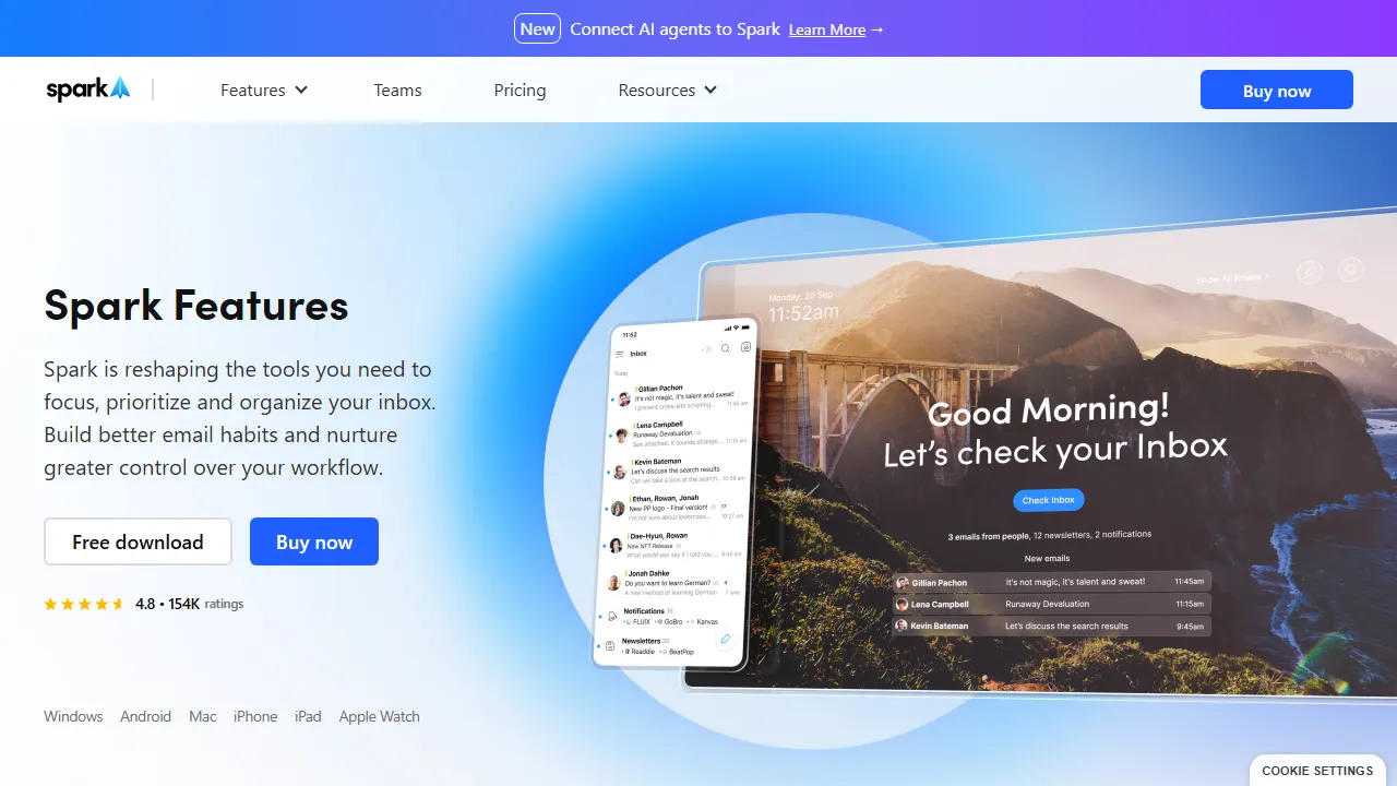 Spark Email features, productivity AI tool