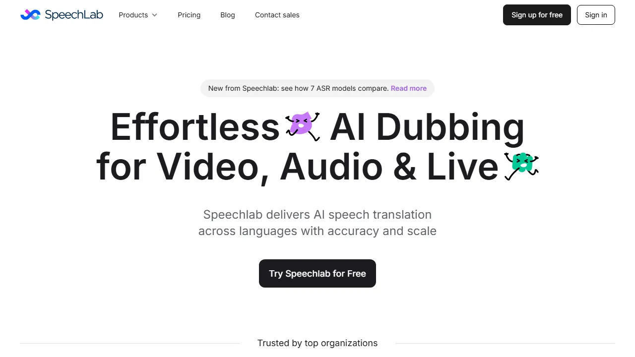 Speechlab homepage, voice & audio AI tool