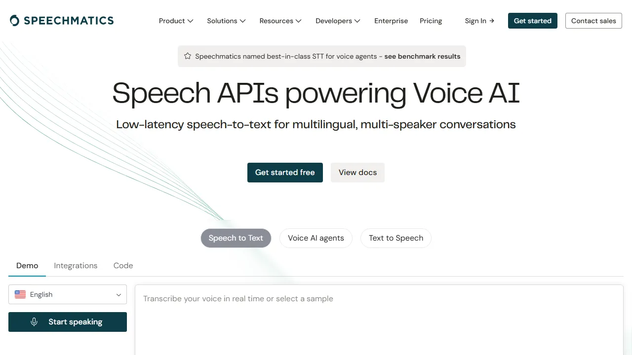 Speechmatics features, voice & audio AI tool