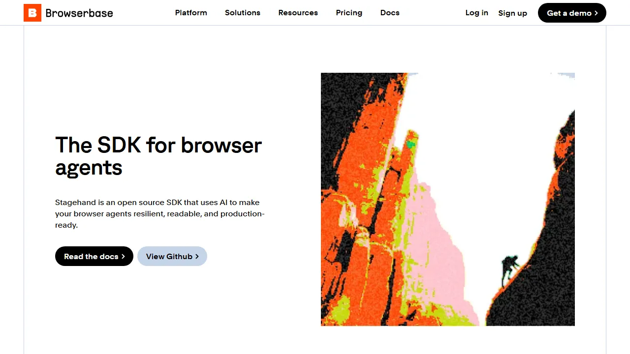 Stagehand homepage, ai agents AI tool
