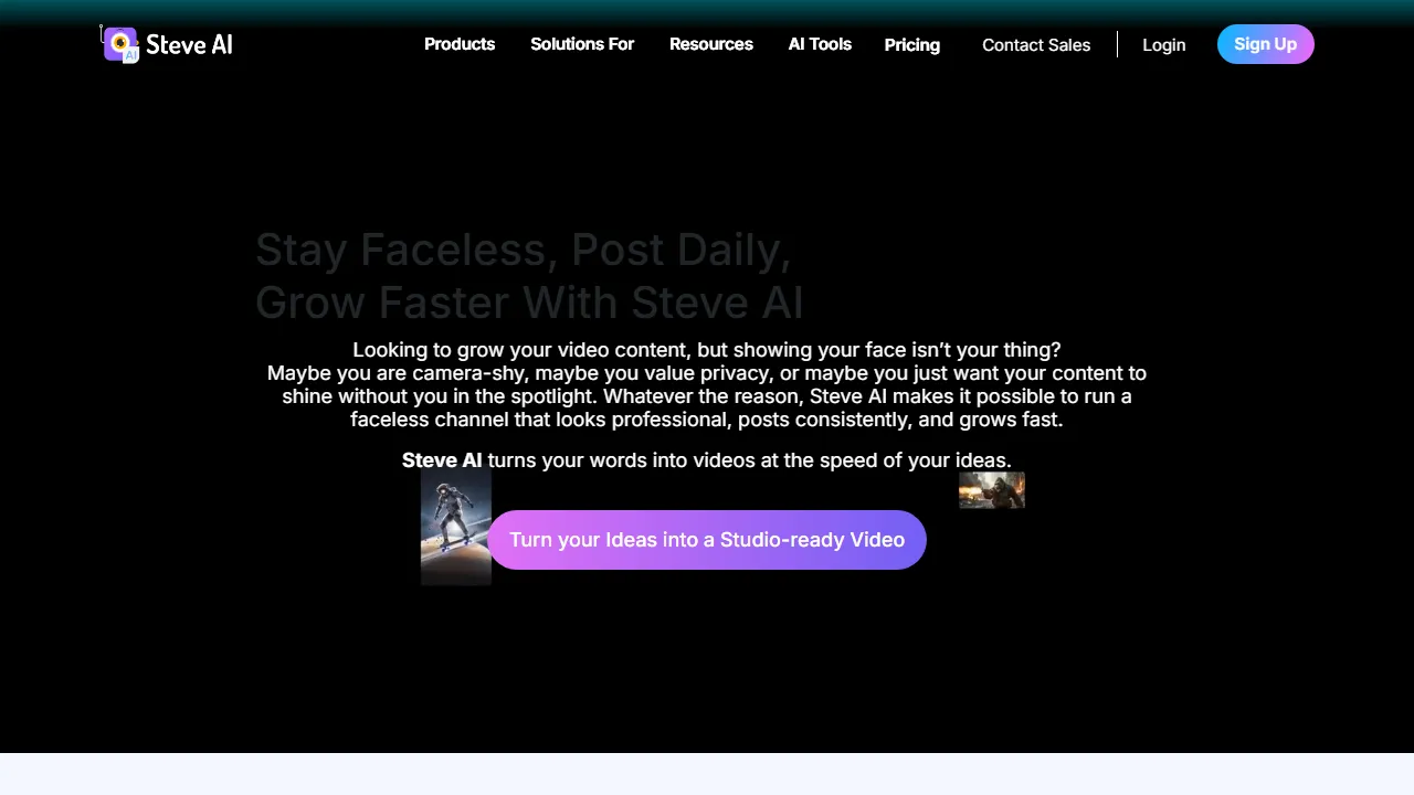 Steve AI features, video AI tool