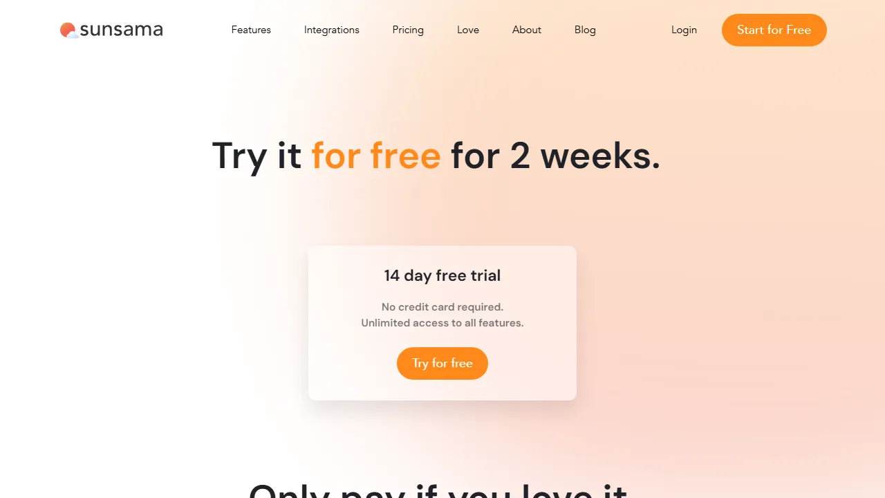 Sunsama pricing page: plans and rates