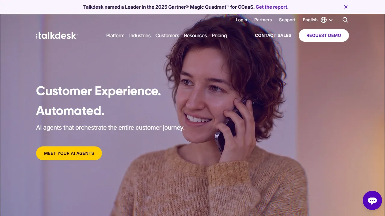 Talkdesk Copilot homepage, customer support & sales AI tool