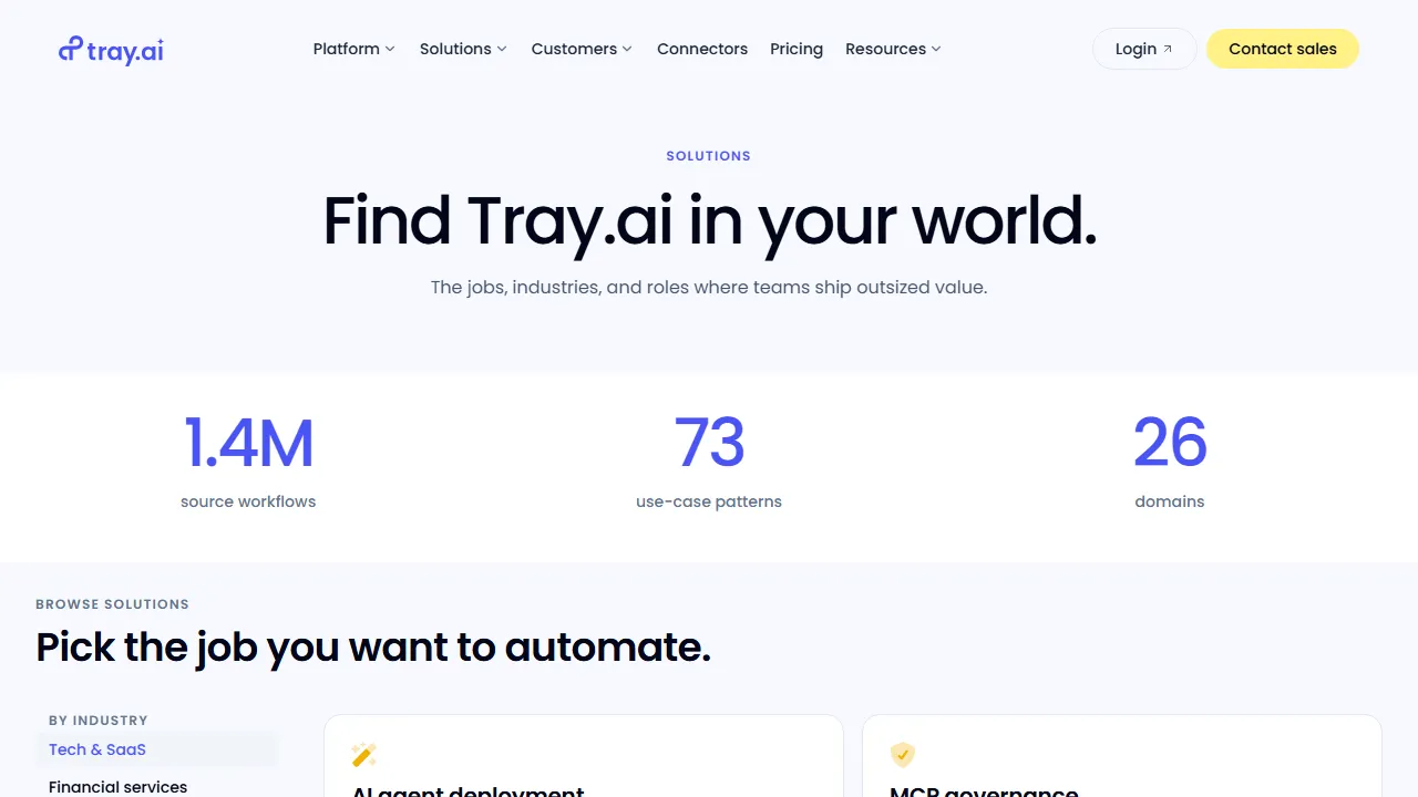 Tray.io features, automation AI tool