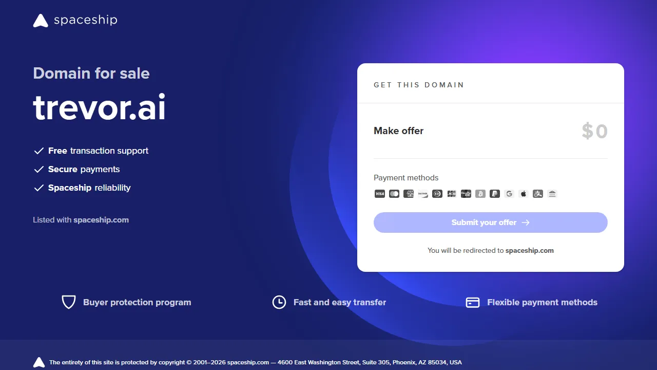 Trevor AI homepage, productivity AI tool