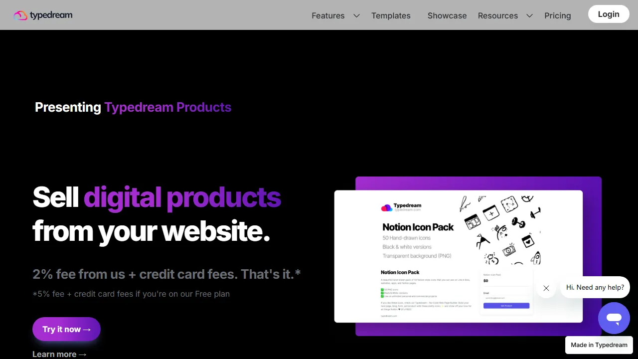 Typedream features, no-code AI tool