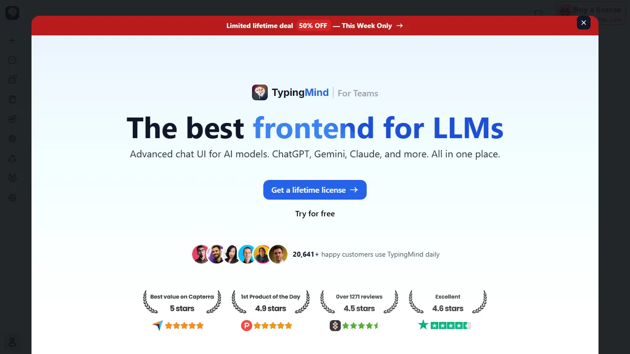 TypingMind pricing page: plans and rates