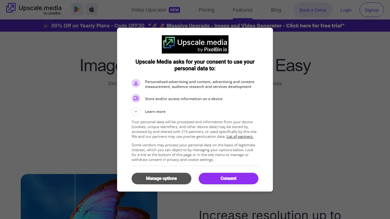 Upscale.media features, image AI tool