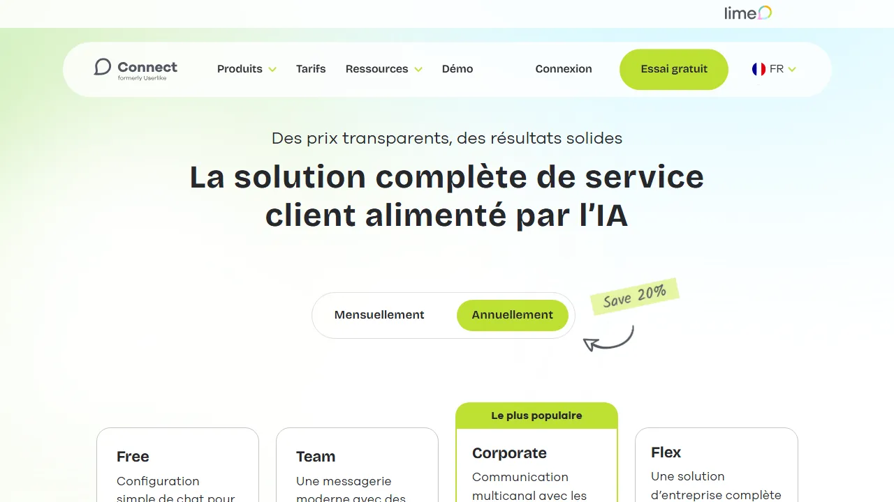 Userlike pricing page: plans and rates