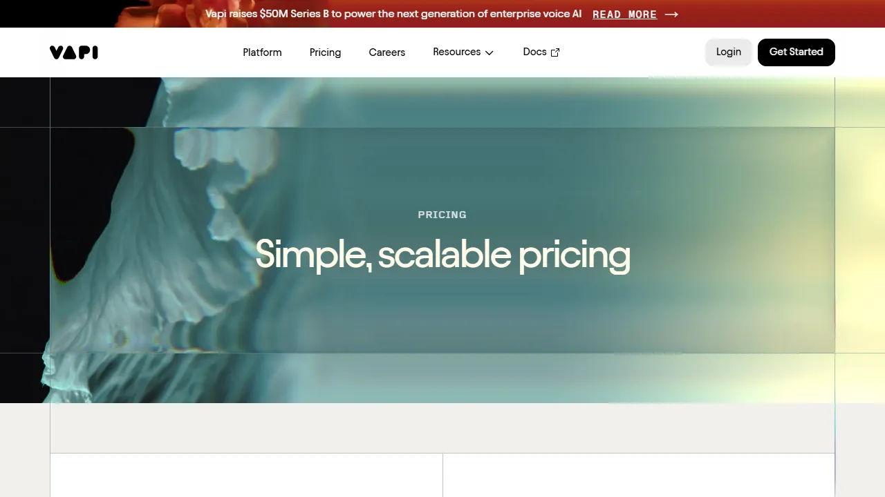 Vapi pricing page: plans and rates