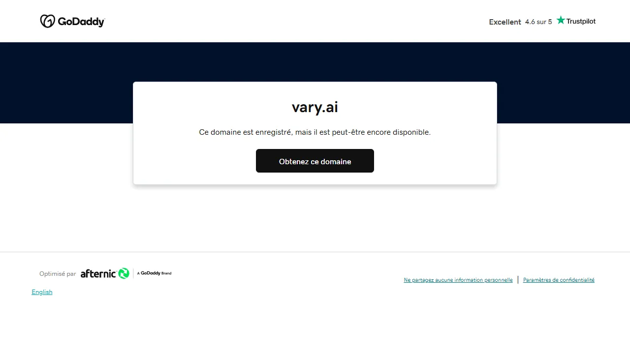 Vary AI homepage, image AI tool