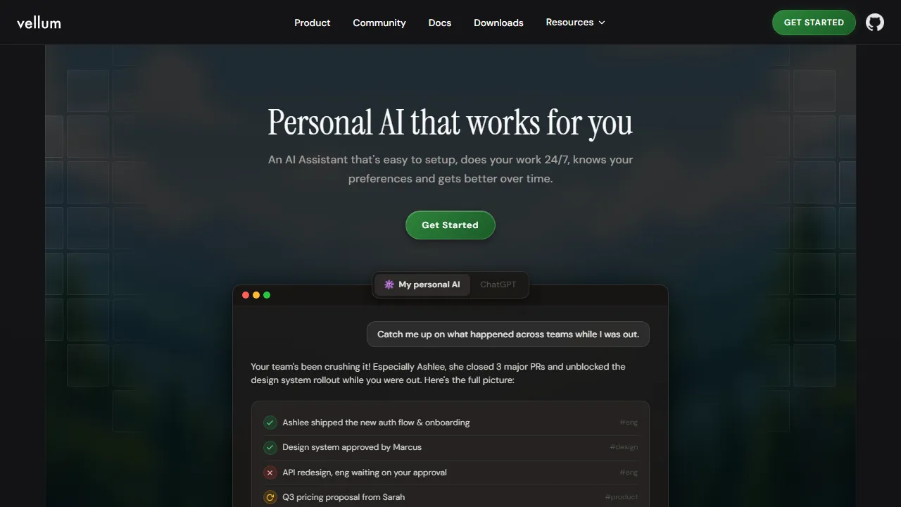 Vellum homepage, mcp & connectors AI tool