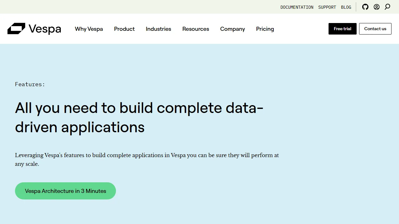 Vespa features, data & analysis AI tool