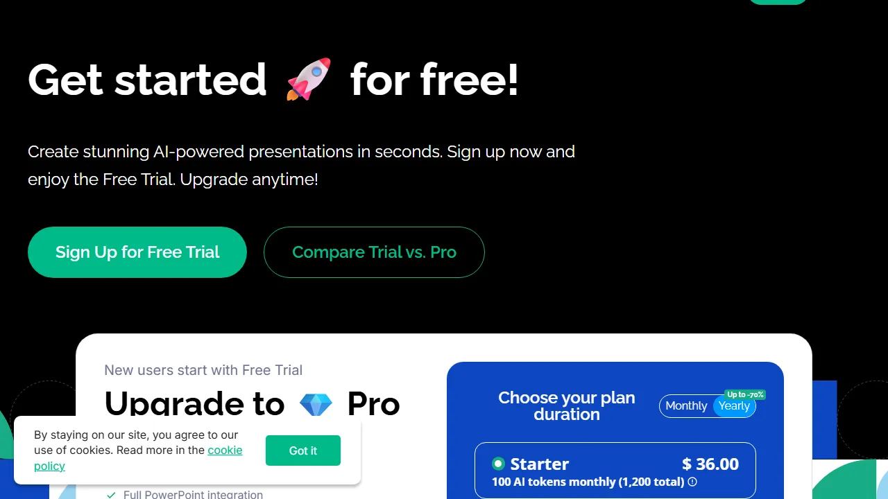Wonderslide pricing page: plans and rates