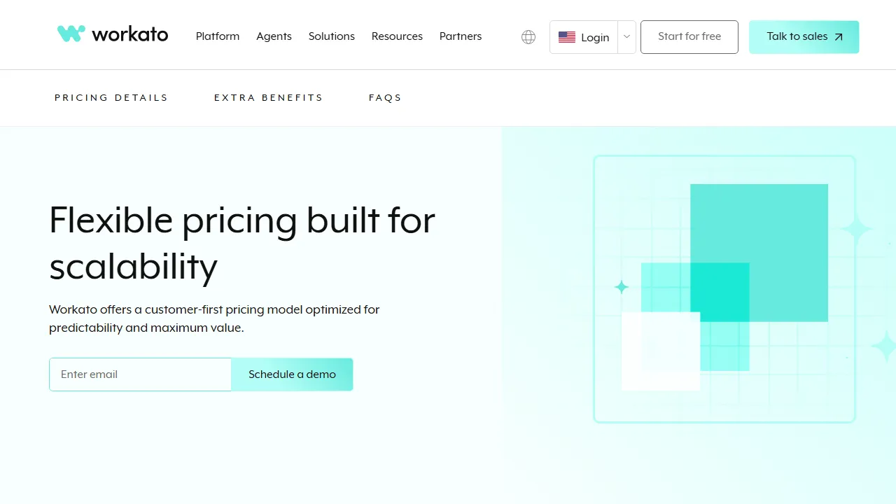 Workato pricing page: plans and rates
