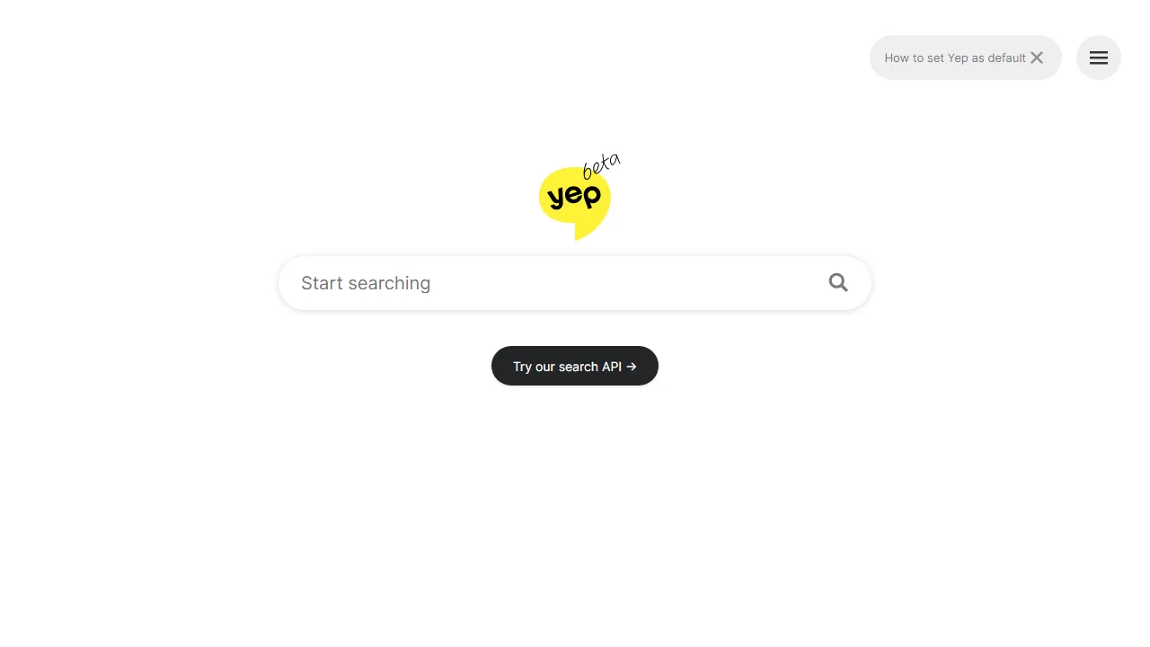 Yep homepage, search AI tool