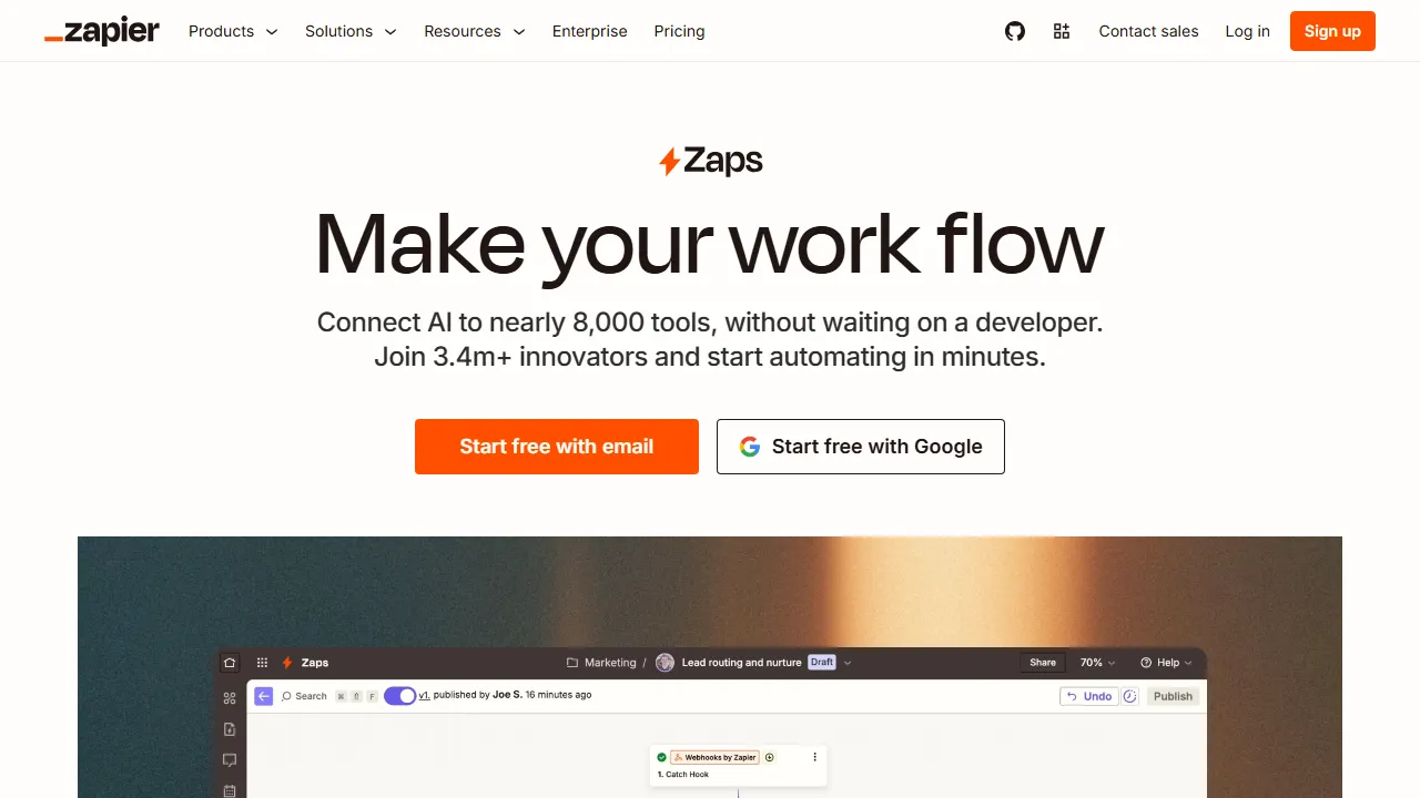 Zapier features, automation AI tool