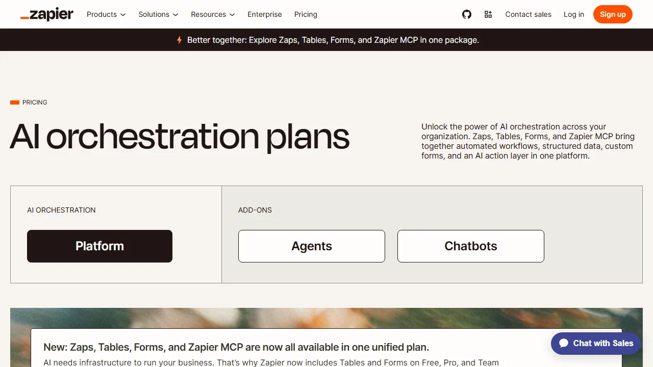 Zapier pricing page: plans and rates