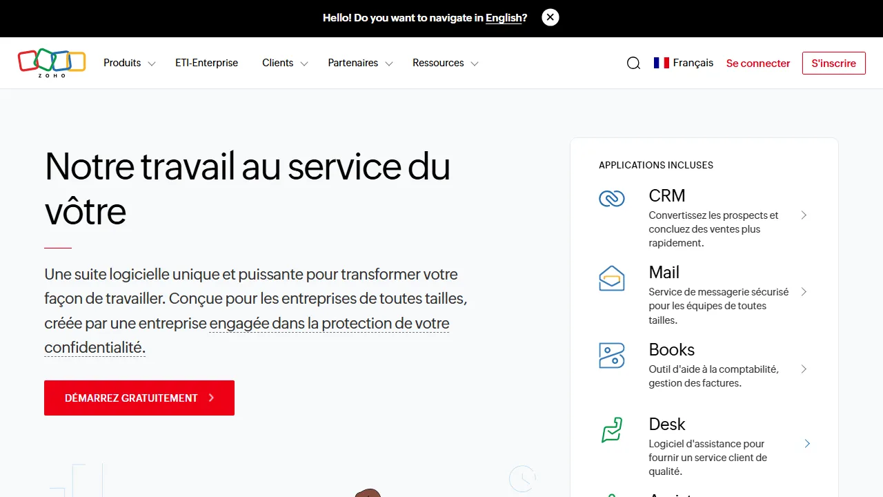 Zoho Creator homepage, no-code AI tool