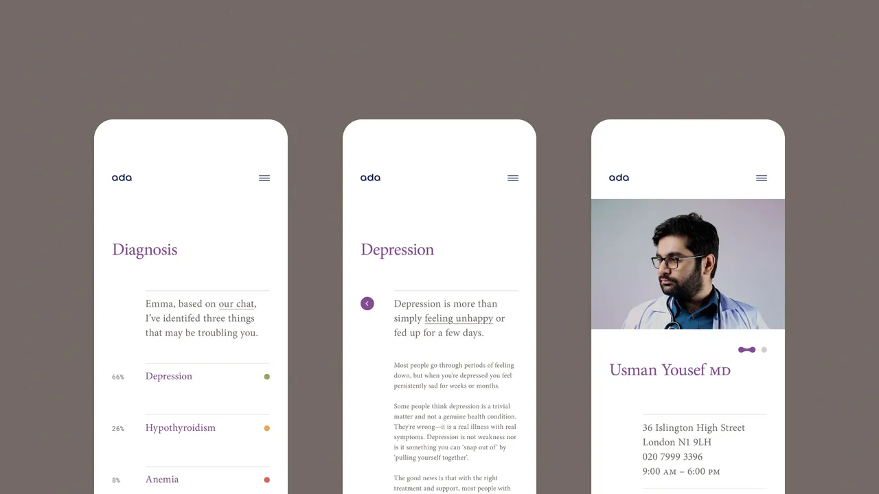 Ada app screen