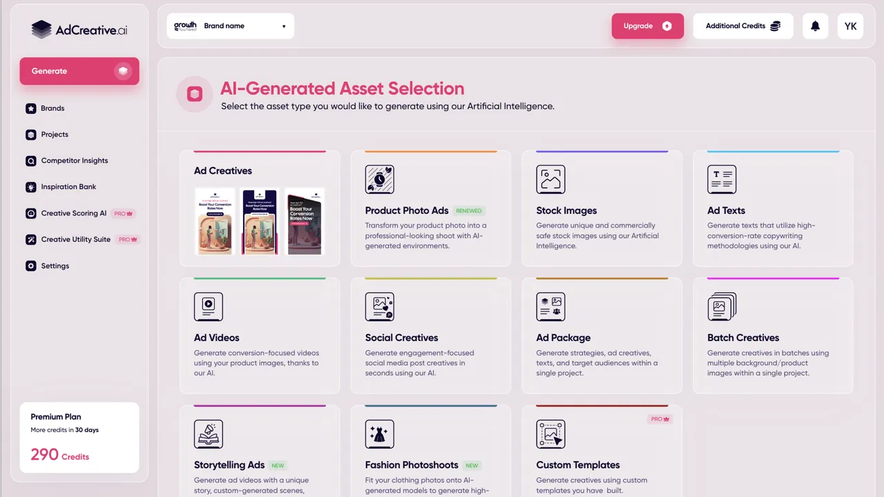 AdCreative in action, marketing & seo AI tool