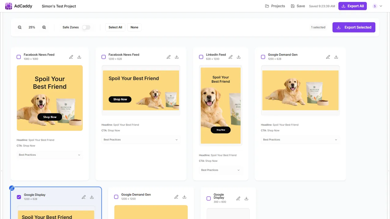 AdCreative app screen