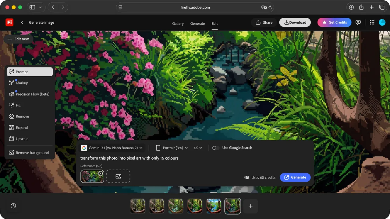 Adobe Firefly interface in use