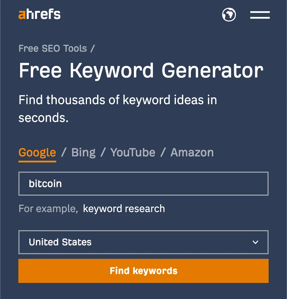 Ahrefs interface in use