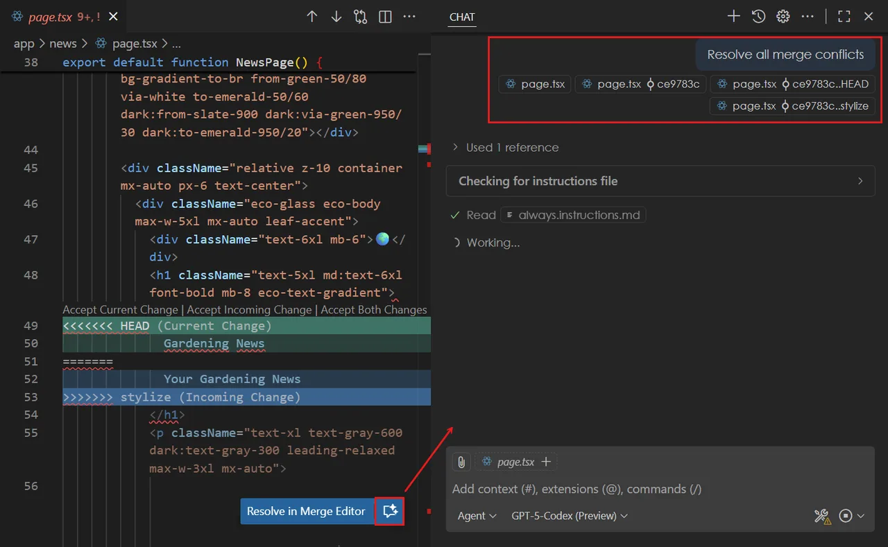 AI Commits in action, code AI tool