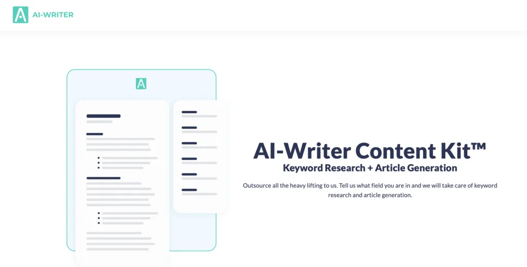 AI Writer interface in use